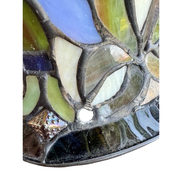 Art Nouveau/Victorian-Style Slag Glass Lamp Shade – 8" Bent Stained Glass - Picture 15 of 16